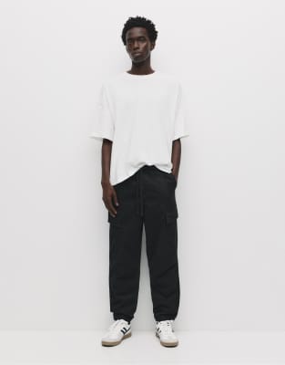 Schwarze Cargo-Jogginghose Schwarz XL