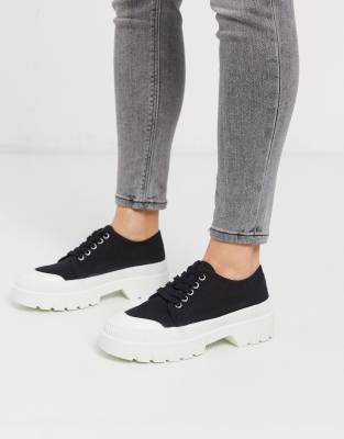 schwarze platform sneaker