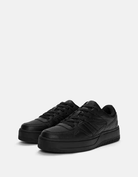 Pull&Bear – Schwarze Sneaker mit dicker Sohle - view 1