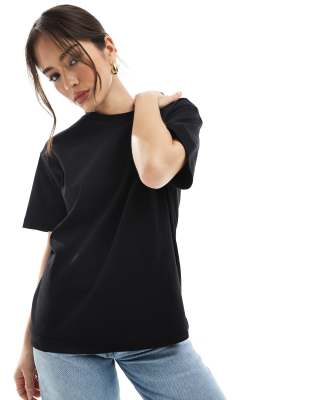 Pull & Bear - Schwarzes Oversize-T-Shirt