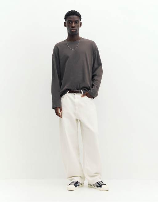 Pull&Bear schweres T-Shirt in Relaxed Fit in Grau, 4 von 7