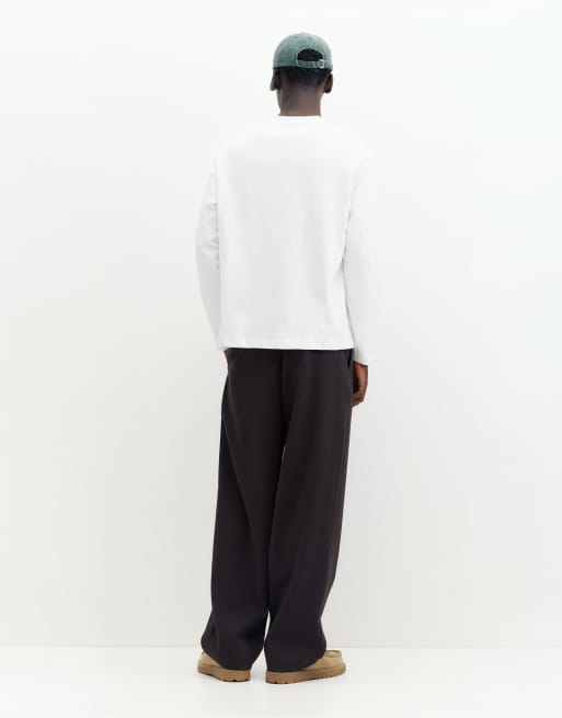 Pull&Bear schweres T-Shirt in Relaxed Fit in Weiß, 2 von 7