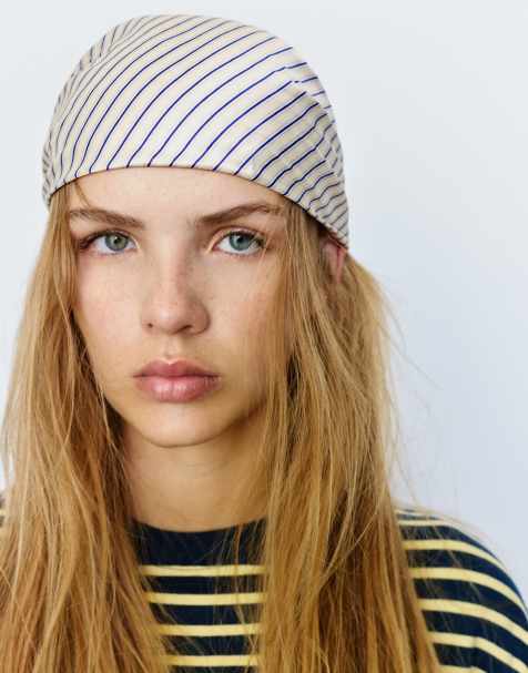 Pull&Bear sciarpa a righe bandana blu - view 1