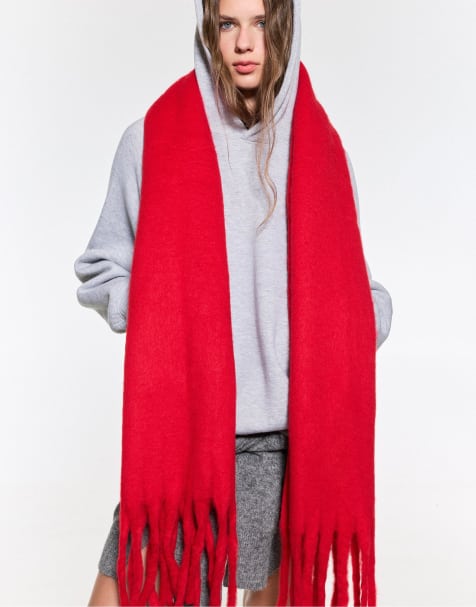 Pull&Bear - Sciarpa effetto mohair rossa - view 1
