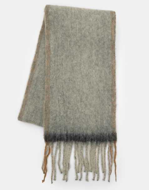 Pull&Bear - Sciarpa grigio pallido morbida al tatto con frange - view 1
