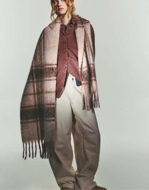 Pull&Bear - Sciarpa rosa a quadri - view 1