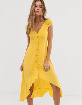 pull and bear yellow dress
