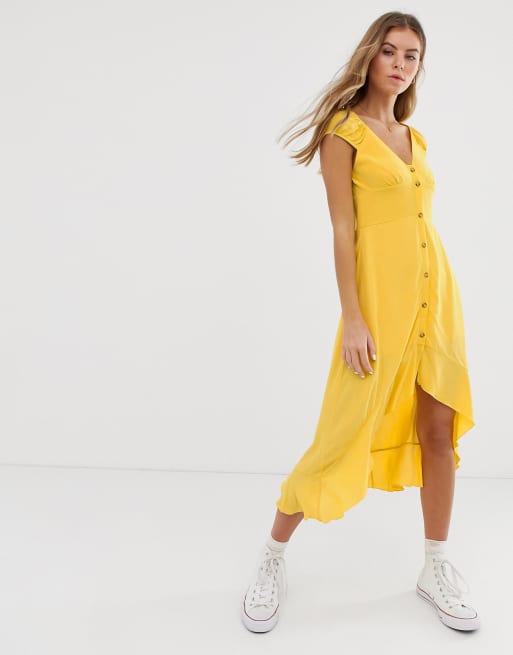 Pull and bear cheap yellow dress