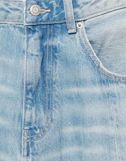 Pull&Bear Seamed barrel jeans in pale indigo, 7 of 7