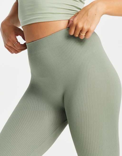 Pull&Bear seamless leggings in khaki