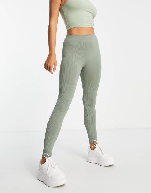 Pull&Bear seamless leggings in taupe