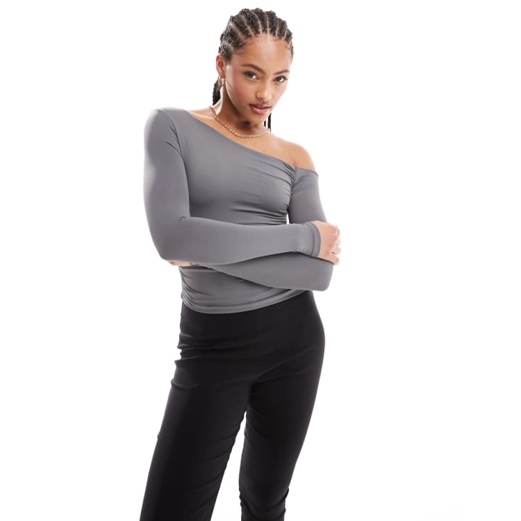 Ans Dotsloevner Shoulder Tops Gray 【公式通販】