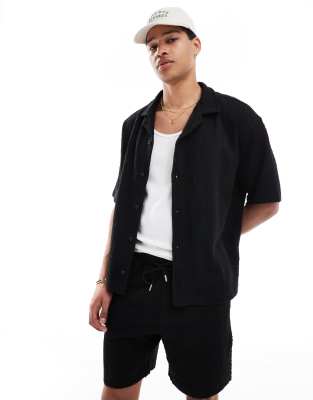 Pull & Bear Self Stripe Textured Shirt