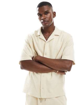 Pull & Bear Self Stripe Textured Shirt