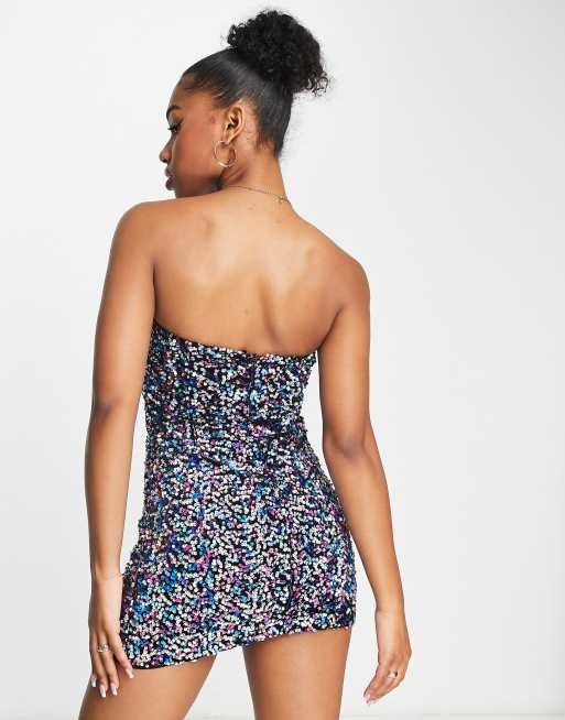 Sequin Bandeau Woven Dress