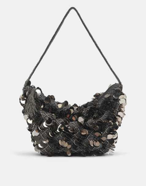 Pull&Bear Sequin shoulder bag in black - view 1