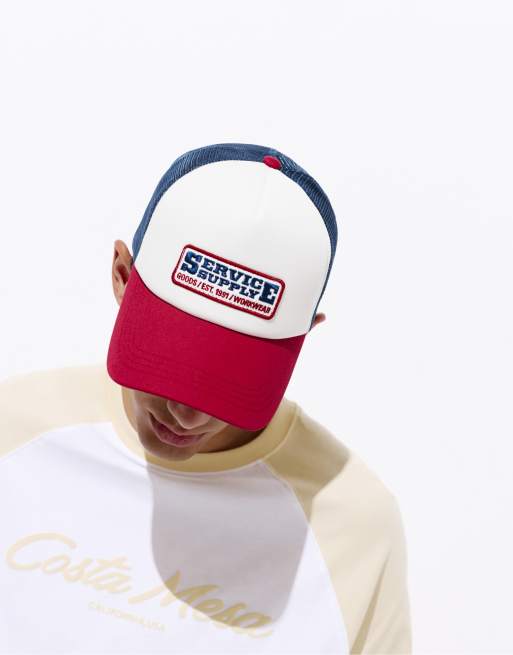 Pull&Bear - Service Supply - Truckerpet in rood, 2 van 4