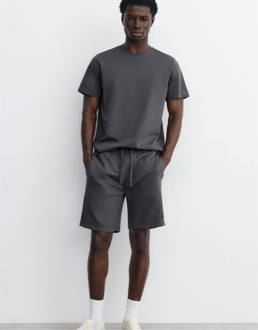 Pull&Bear - Set color grigio antracite con T-shirt e bermuda basic, 7 di 7