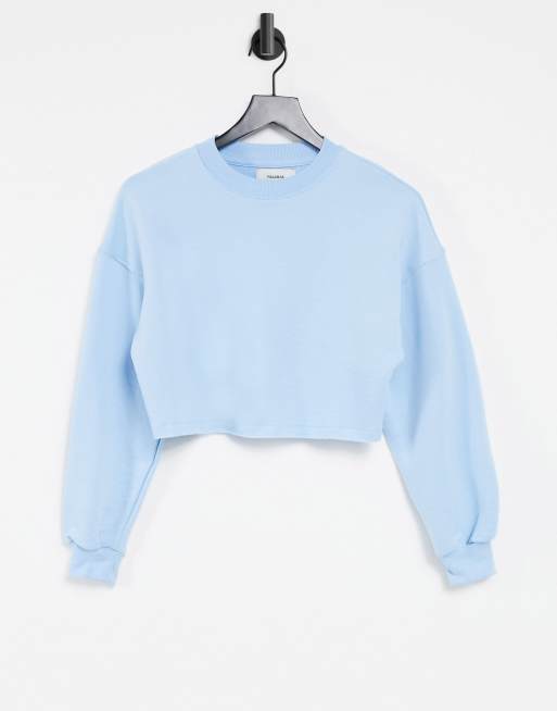 Pull Bear set cropped sweatshirt in blue