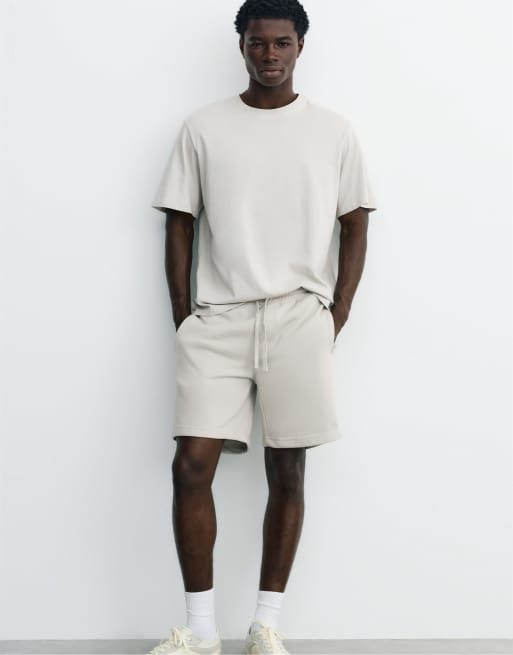 Pull&Bear - Set met basic bermuda short en T-shirt in asgrijs, 6 van 7