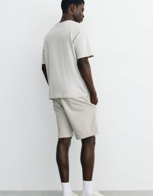 Pull&Bear - Set met basic bermuda short en T-shirt in asgrijs, 7 van 7