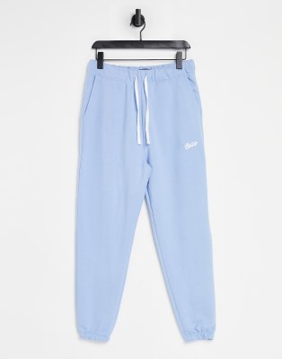 bright blue sweatpants