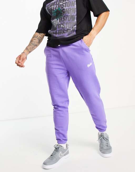 Pull&Bear set sweatpants in purple