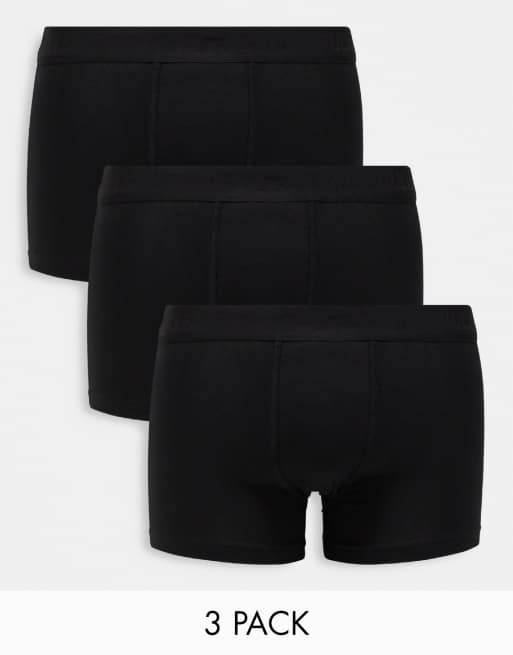 Pull&Bear - Set van 3 effen boxershorts in zwart 