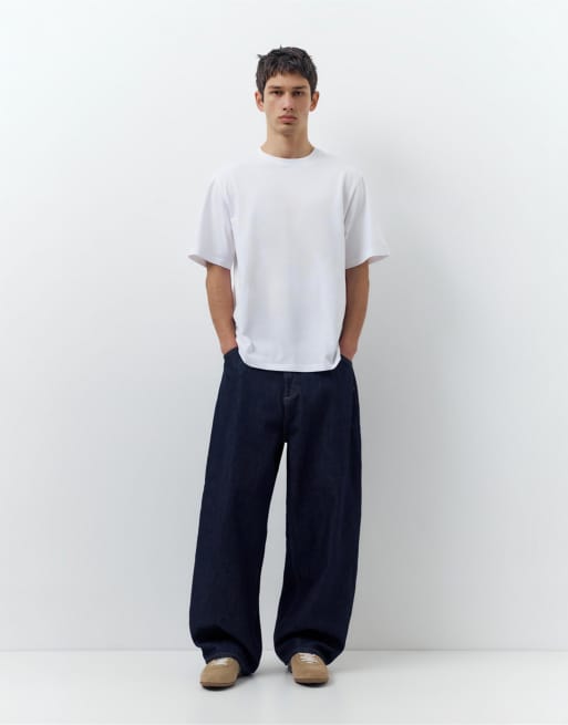 Pull&Bear - Set van 3 T-shirts met korte mouwen in blauw,grijs en wit, 4 van 4