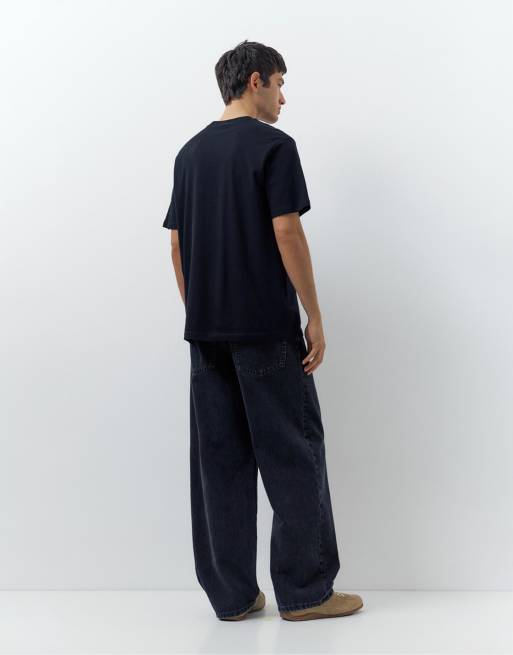 Pull&Bear - Set van 3 T-shirts met korte mouwen in marineblauw, 3 van 4