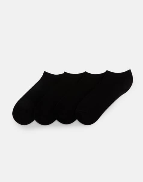 Pull&Bear - Set van 4 paar enkelsokken in zwart - view 1