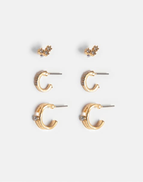 Pull&Bear - Set van oorringen in goud - view 1