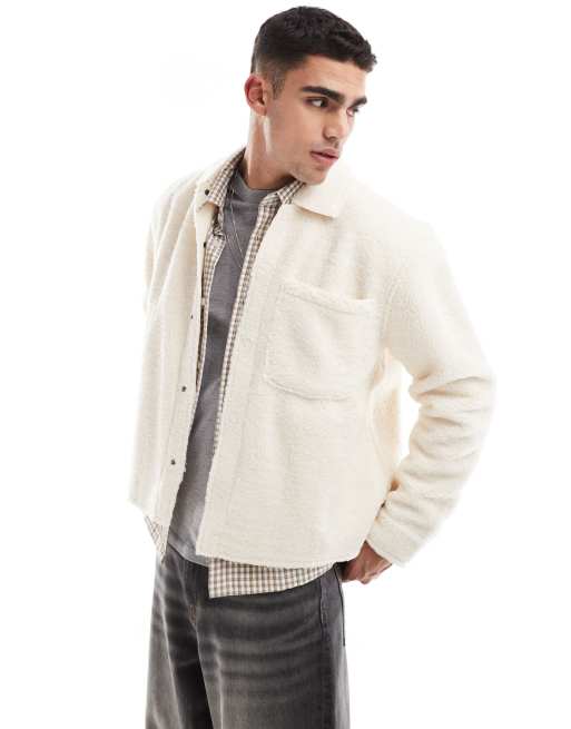 Pull&Bear - Shacket met textuur in ecru