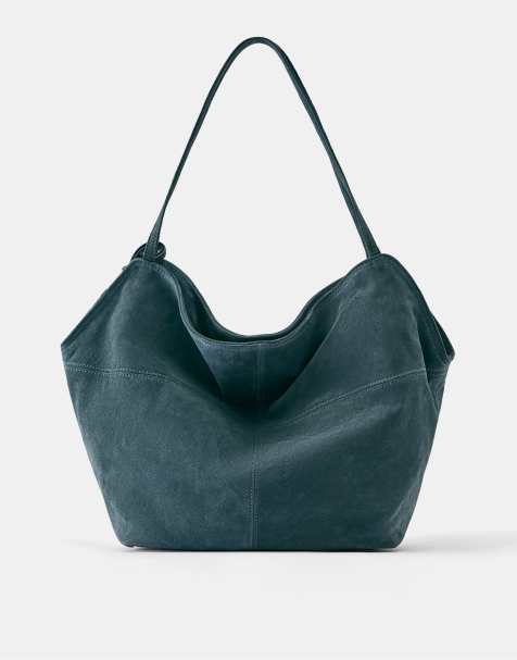 Pull&Bear Shopper aus Leder in Blau - view 1