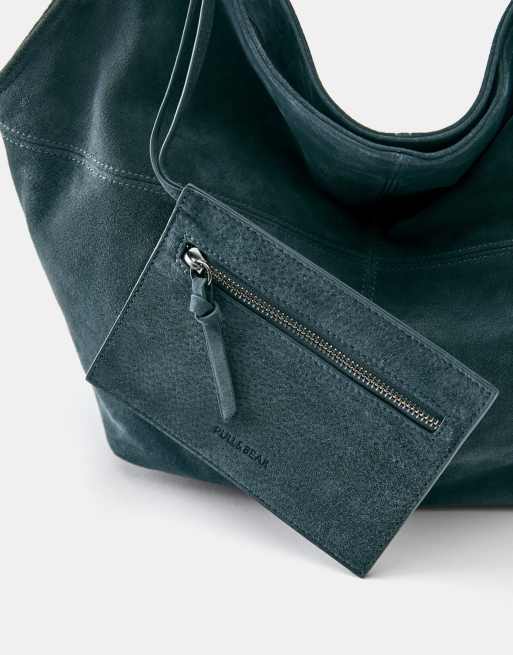 Pull&Bear Shopper aus Leder in Blau, 3 von 4
