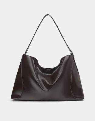 Pull & Bear - Shopper in Braun mit Schnalle-Brown