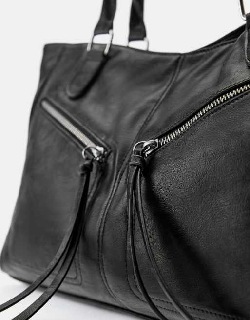 Pull&Bear - Shopper in zwart, 3 van 4