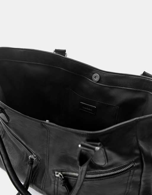 Pull&Bear - Shopper in zwart, 4 van 4