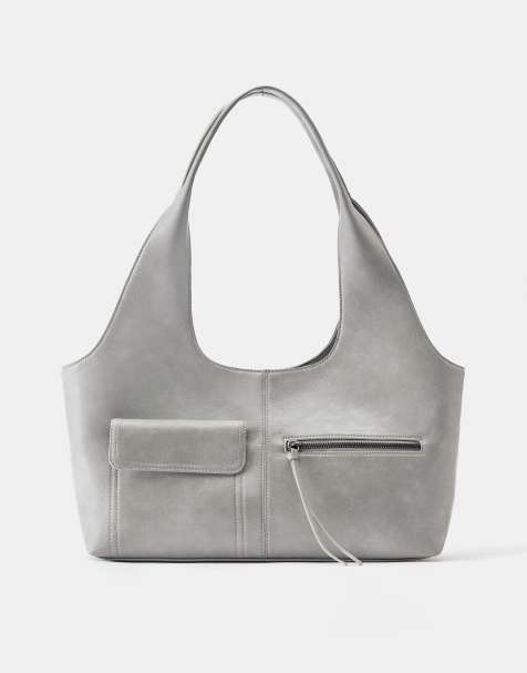 Pull&Bear Shopper mit mehreren Taschen in Grau - view 1