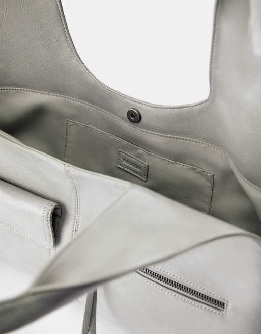 Pull&Bear Shopper mit mehreren Taschen in Grau, 4 von 4