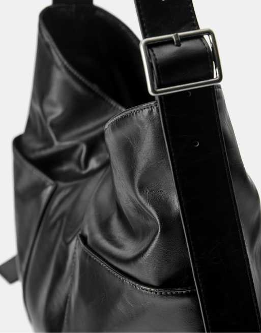 Pull&Bear Shopper mit Riemchen in Schwarz, 3 von 4