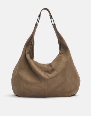 Pull & Bear - Shopper-Tasche in Taupe-Bunt