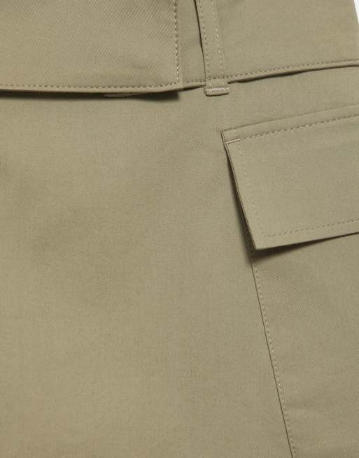 Pull&Bear Short cargo skort in hunting green, 5 of 6