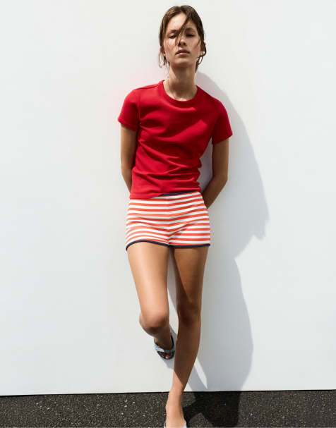 Pull&Bear - Short côtelé à rayures - Multicolore - view 1