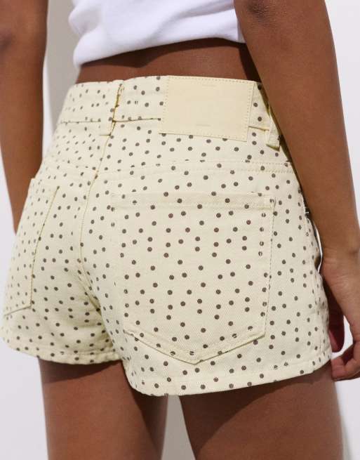 Pull&Bear - Short court à pois - Jaune clair, 3 de 4