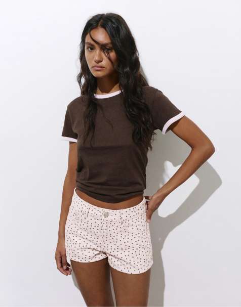 Pull&Bear - Short court à pois - Rose pâle - view 1
