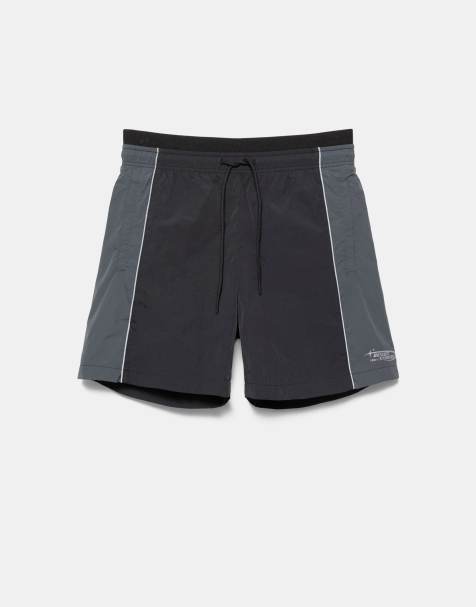 Pull&Bear - Short de bain à empiècement - Noir - view 1