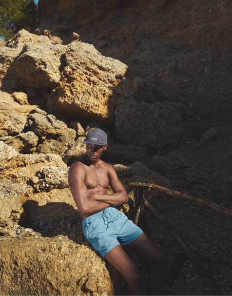 Pull&Bear - Short de bain basique - Bleu marine - view 1