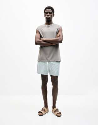 Short de bain en crpon  rayures - Pull & bear - Modalova
