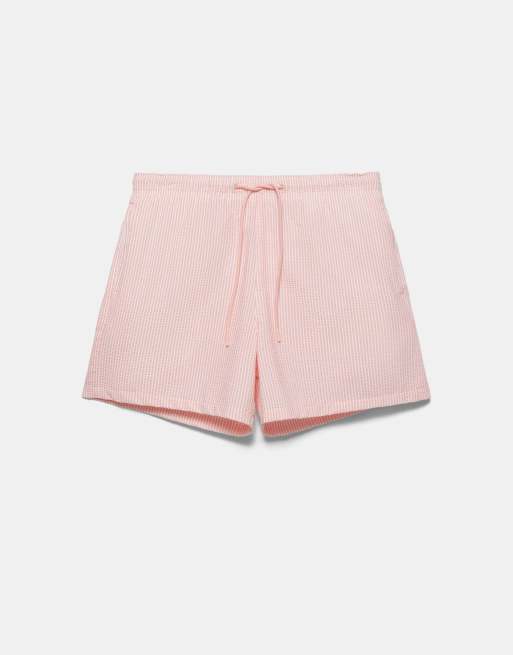 Pull&Bear - Short de bain en crépon - Rose, 4 de 4